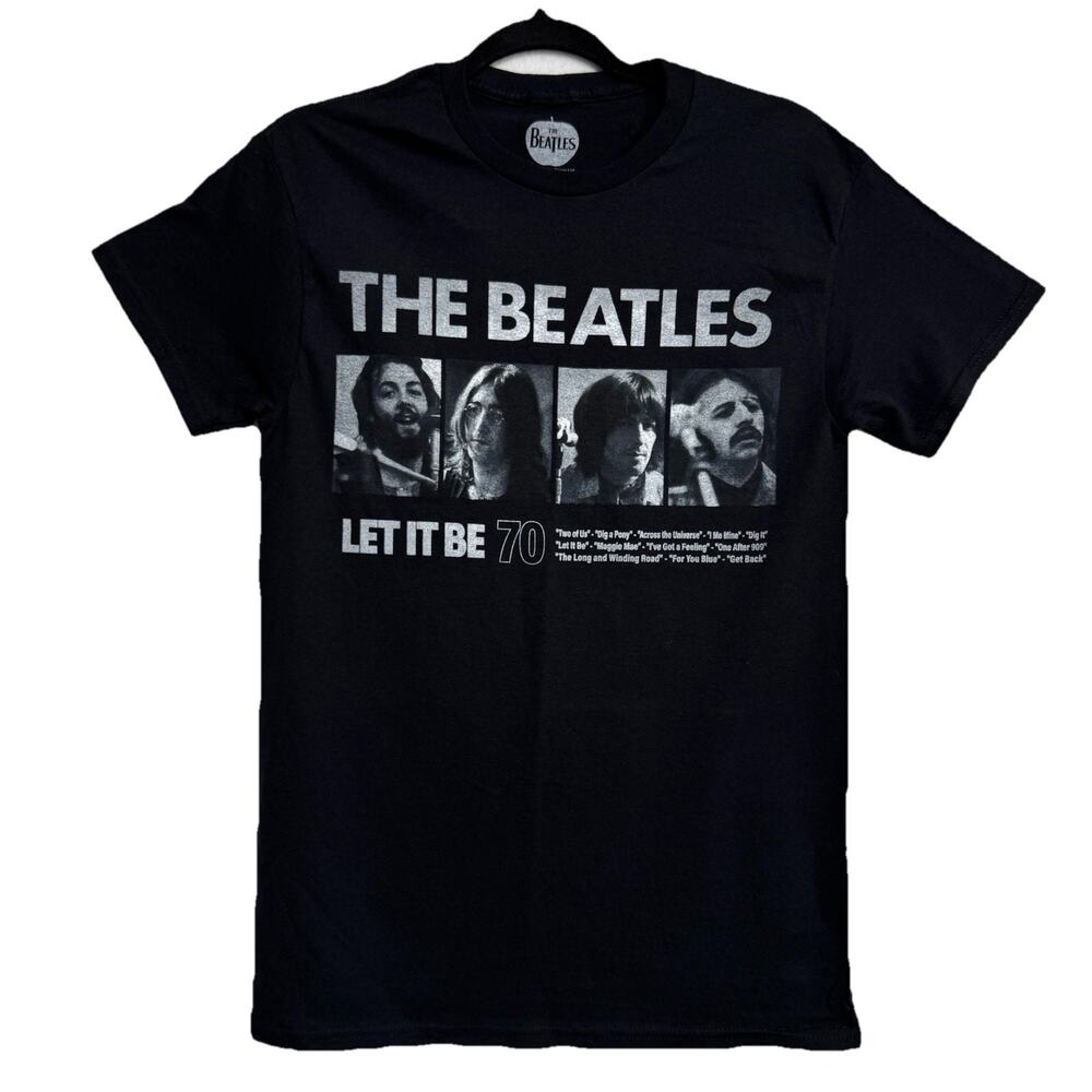 The Beatles Mens Small T-Shirt Small Crew Neck Short Sleeve Black Let It Be NWOT